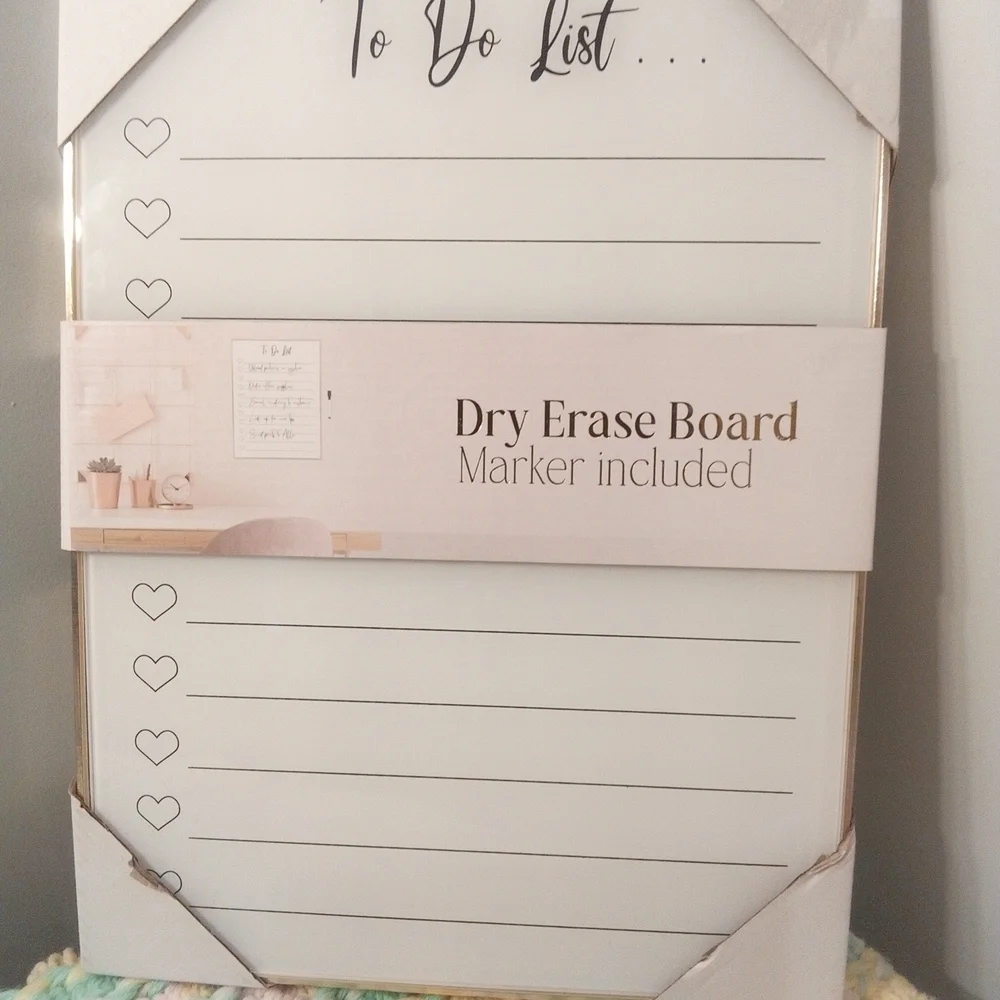 Dry Erase Board with Gold Frame
